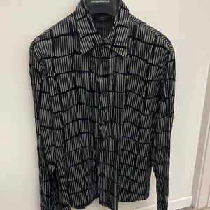 Vintage 1990s men’s Doramafi Sicillas velvet burn on dress shirt